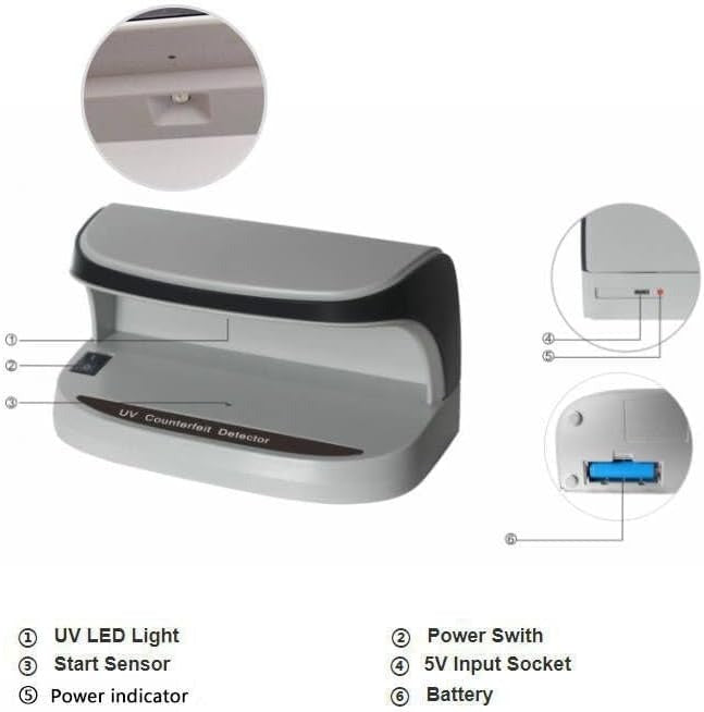 Portable Handy Small UV Counterfeit Detector Bank Note Detector|Fake Note Detector