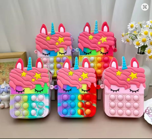 Small Sleepy Unicorn Star Pop Fidget Bag