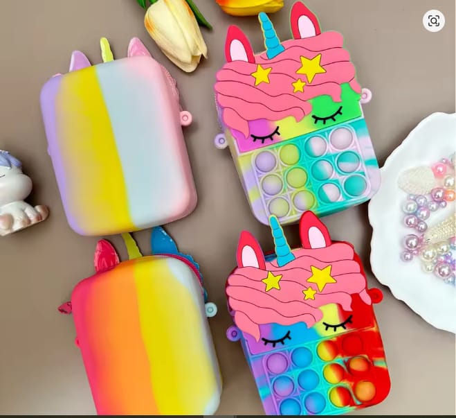 Small Sleepy Unicorn Star Pop Fidget Bag