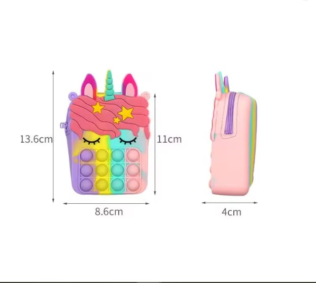 Small Sleepy Unicorn Star Pop Fidget Bag