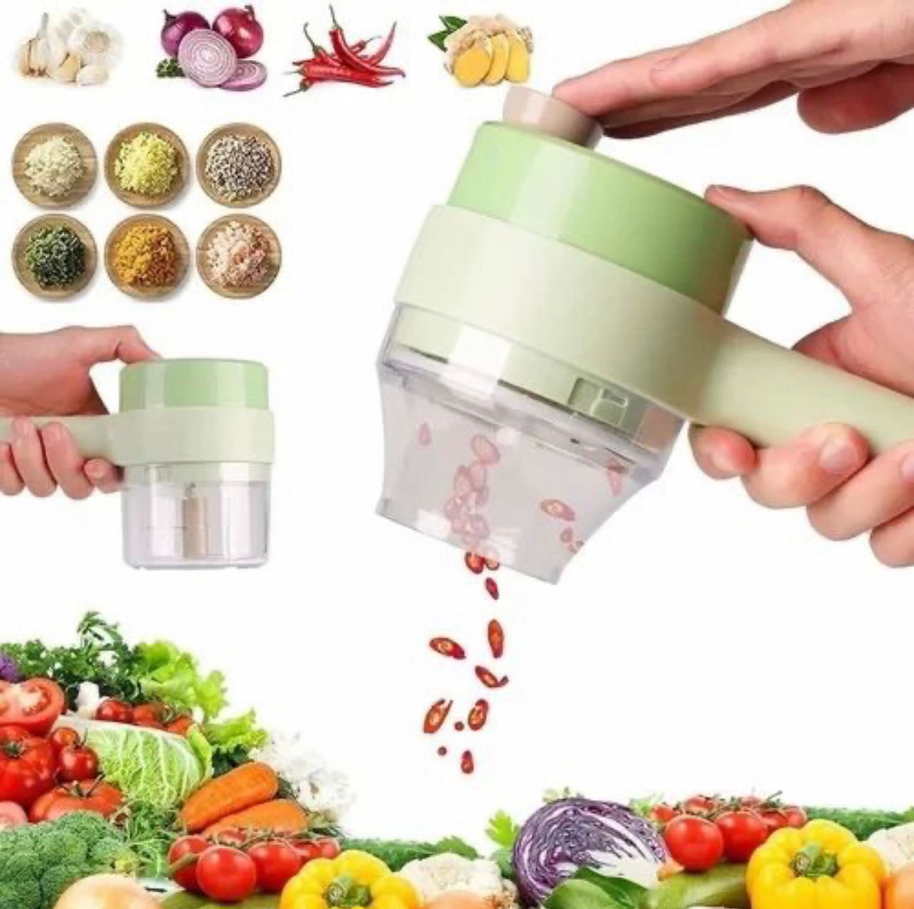 Electric Handheld Vegetable Cutter Slicer Multifunctional Food Chopper